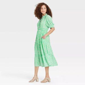 NWT Who What Wear Green Floral Maxi Dress